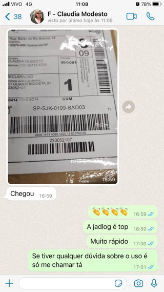 Depoimento WhatsApp - Claudia Modesto