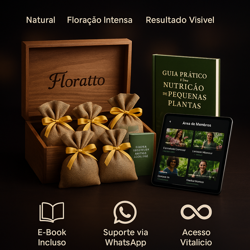 Kit completo Adubos Floratto - E-book incluso, suporte WhatsApp e acesso vitalício